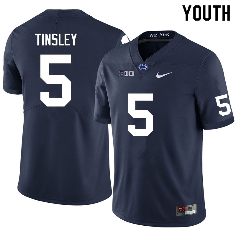 Youth #5 Mitchell Tinsley Penn State Nittany Lions College Football Jerseys Sale-Navy - Click Image to Close